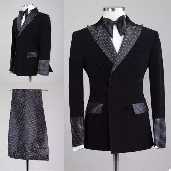 men's suits & blazers male black velvet suits homme groom dress dot pant tux men suit two blazer pieces (jacket + pants) tzck, White;black
men's suits & blazers male black velvet suits homme groom dress dot pant tux men suit two blazer pieces (jacket + pants) tzck, White;black