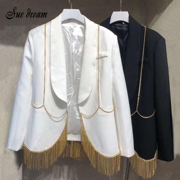 women's jackets 2021 autumn korean version of the metal chain tassel temperament ol business jacket bodycon club party caot, Black;brown
women's jackets 2021 autumn korean version of the metal chain tassel temperament ol business jacket bodycon club party caot, Black;brown