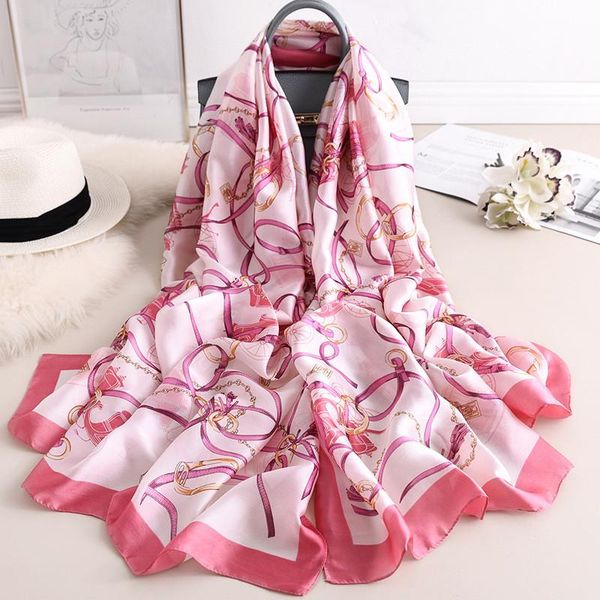 scarves 2021 scarf summer women fashion silk chain print muffler lady shawl beach bandanna foulard wraps hijab, Blue;gray
scarves 2021 scarf summer women fashion silk chain print muffler lady shawl beach bandanna foulard wraps hijab, Blue;gray