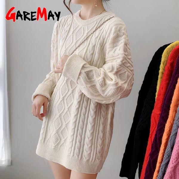 women's long sweater pullover female loose knitted o-neck winter warm jumper oversize s for women 210428, White;black
women's long sweater pullover female loose knitted o-neck winter warm jumper oversize s for women 210428, White;black