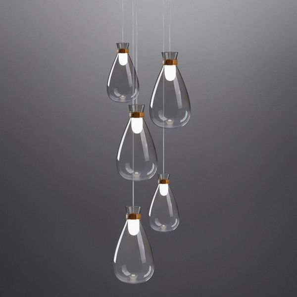chandeliers modern glass pendant hanging ceiling light aluminum acrylic handing lamp for art bar loft bedroom living roompa0583