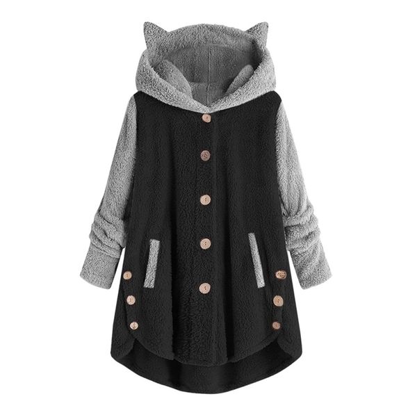 ladies hoodies sweatshirt button coat patchworl hooded pullover loose blouse plus size 211104, Black
ladies hoodies sweatshirt button coat patchworl hooded pullover loose blouse plus size 211104, Black