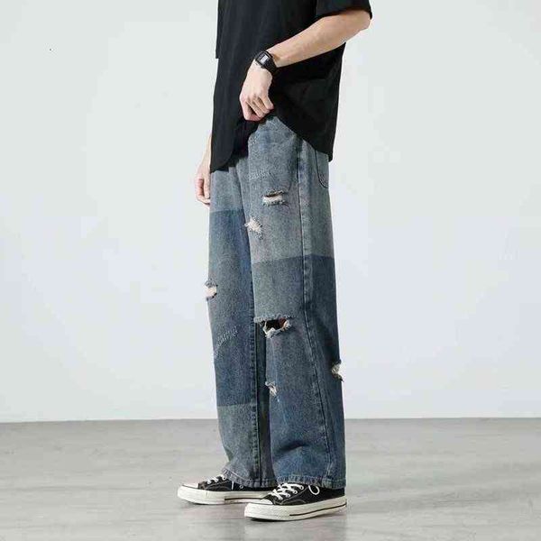 jeans masculino estilo retr rasgado de perna larga solto hip-hop com buraco em linha reta para homens 0309, Blue
jeans masculino estilo retr rasgado de perna larga solto hip-hop com buraco em linha reta para homens 0309, Blue