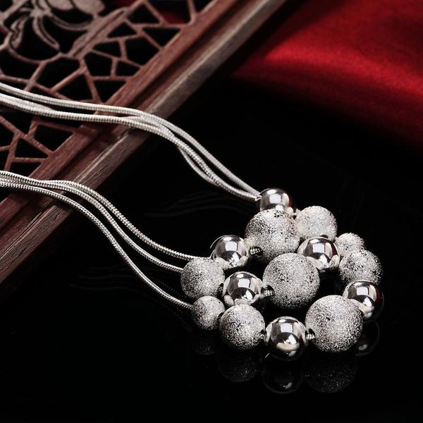 chains fashion 925 sterling silver necklace for woman classic jewelry frosted round beads 16 inches snake chain christmas gifts
chains fashion 925 sterling silver necklace for woman classic jewelry frosted round beads 16 inches snake chain christmas gifts