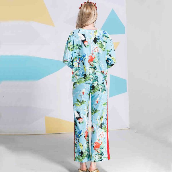 pants seqinyy beach summer holiday set of fashion women 3/4 batwing printing blue light flowers crane pants defined, White
pants seqinyy beach summer holiday set of fashion women 3/4 batwing printing blue light flowers crane pants defined, White
