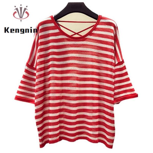 women's t-shirt 2021 summer korean chic striped knitted loose women short sleeve ladies tees hollow out causal female pullovers ks618, White
women's t-shirt 2021 summer korean chic striped knitted loose women short sleeve ladies tees hollow out causal female pullovers ks618, White