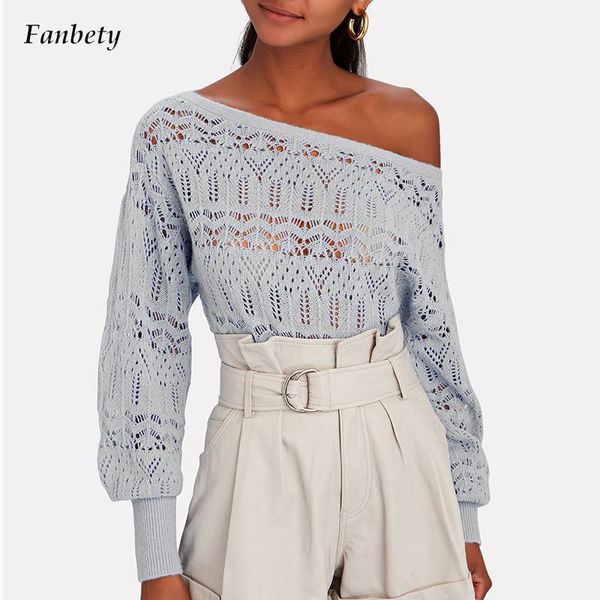 women's blouses & shirts autumn simple all-match streetwears women elegant o-neck solid loose pullover fashion hollow out casual knit, White
women's blouses & shirts autumn simple all-match streetwears women elegant o-neck solid loose pullover fashion hollow out casual knit, White