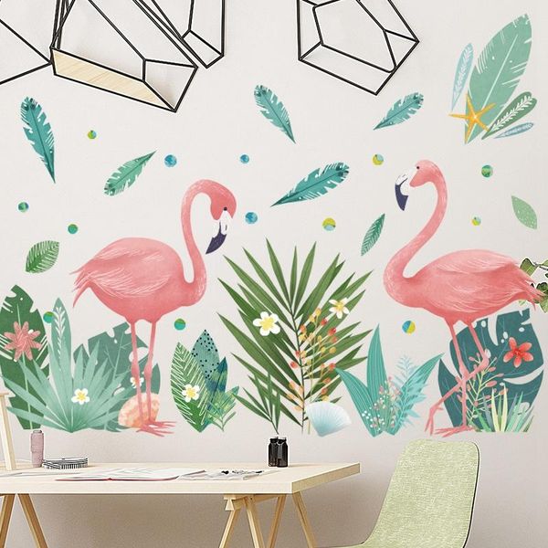 wall stickers romantic flamingo couple green leaves living room bedroom kids home decor self-adhesive decals
wall stickers romantic flamingo couple green leaves living room bedroom kids home decor self-adhesive decals