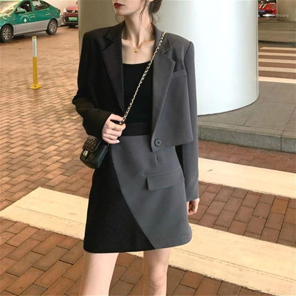 women's tracksuits womens office 2 outfits piece lady set patchwork long sleeve thin + slim mini skirts casual suits korean style autum, Gray
women's tracksuits womens office 2 outfits piece lady set patchwork long sleeve thin + slim mini skirts casual suits korean style autum, Gray