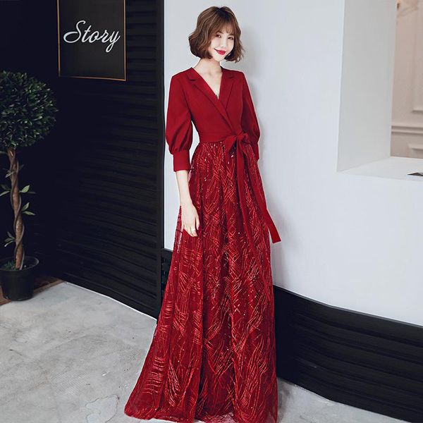 elegant a-line bride wedding dress temperament v-neck evening with bowknot satin patchwork banquet maxi 3xl ethnic clothing, Red
elegant a-line bride wedding dress temperament v-neck evening with bowknot satin patchwork banquet maxi 3xl ethnic clothing, Red