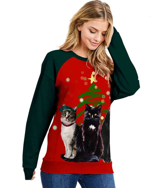 women's hoodies & sweatshirts european and american female cross border released christmas shirt printed around the long sleeve x5ut, Black
women's hoodies & sweatshirts european and american female cross border released christmas shirt printed around the long sleeve x5ut, Black