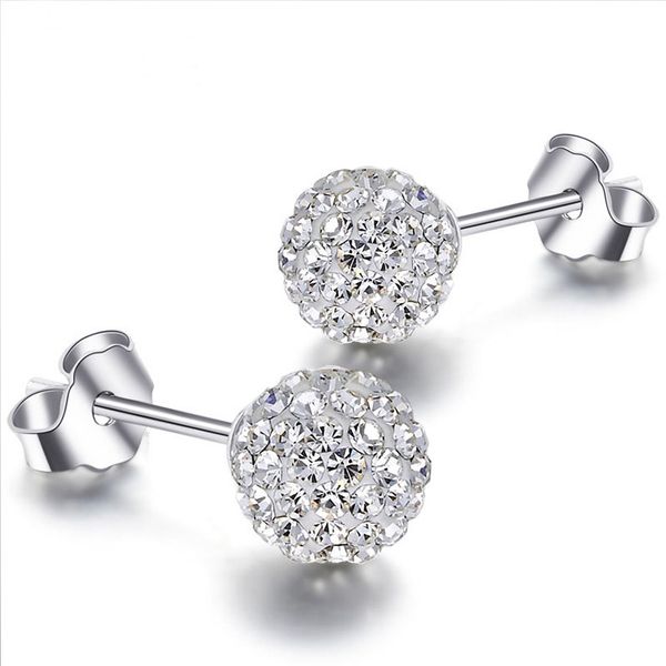 925 sterling silver full zircon crystal round ball stud earrings glittering ear jewelry for women gifts s-e35, Golden;silver
925 sterling silver full zircon crystal round ball stud earrings glittering ear jewelry for women gifts s-e35, Golden;silver