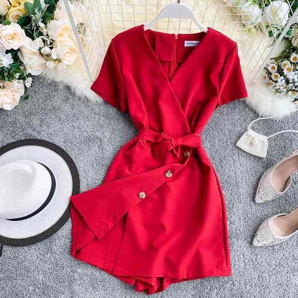 summer lace up solid casual style rompers&playsuits women black short sleeves cross-pants playsuits 210513, Black;white
summer lace up solid casual style rompers&playsuits women black short sleeves cross-pants playsuits 210513, Black;white