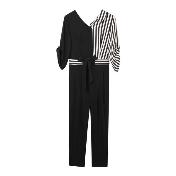 women's jumpsuits & rompers 2021 summer striped patchwork romper women sets one pieces fashion elegant casual v-neck office ladies sash, Black;white
women's jumpsuits & rompers 2021 summer striped patchwork romper women sets one pieces fashion elegant casual v-neck office ladies sash, Black;white