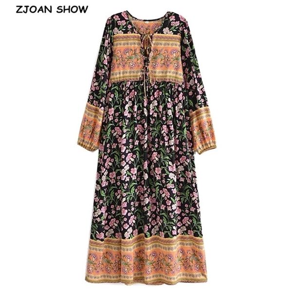 bohemia bandage lacing up collar flower print dress boho woman hit color long sleeve maxi holiday dresses beach 210429, Black;gray
bohemia bandage lacing up collar flower print dress boho woman hit color long sleeve maxi holiday dresses beach 210429, Black;gray