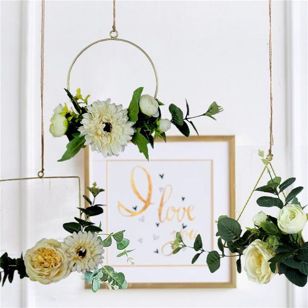 floral gold metal geometric hoop wreath artificial flower garland hanging pendant with roses for decoration decorative objects & figurines
floral gold metal geometric hoop wreath artificial flower garland hanging pendant with roses for decoration decorative objects & figurines