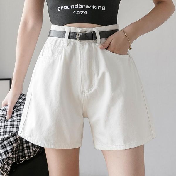 women's shorts coigarsam casual white denim women summer high waist jeans female belt vintage loose 2021 purple 9029, White;black
women's shorts coigarsam casual white denim women summer high waist jeans female belt vintage loose 2021 purple 9029, White;black
