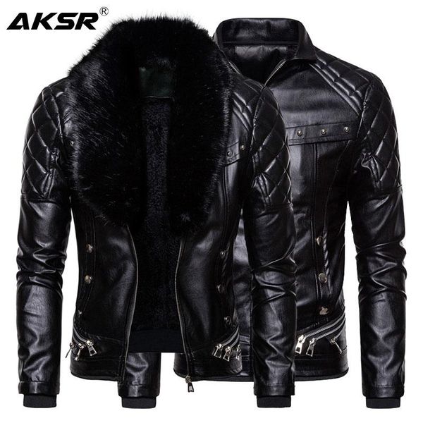 men's biker leather jacket fur collar detachable faux motocycle jackets coats casual pu chaqueta moto hombre &, Black
men's biker leather jacket fur collar detachable faux motocycle jackets coats casual pu chaqueta moto hombre &, Black