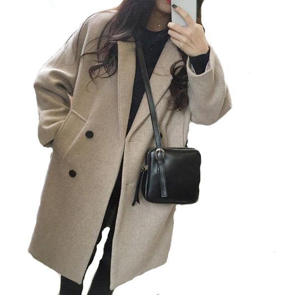 women's wool & blends fashion coat women trench for clothes outerwear classic breasted manteau femme jacket 2021, Black
women's wool & blends fashion coat women trench for clothes outerwear classic breasted manteau femme jacket 2021, Black