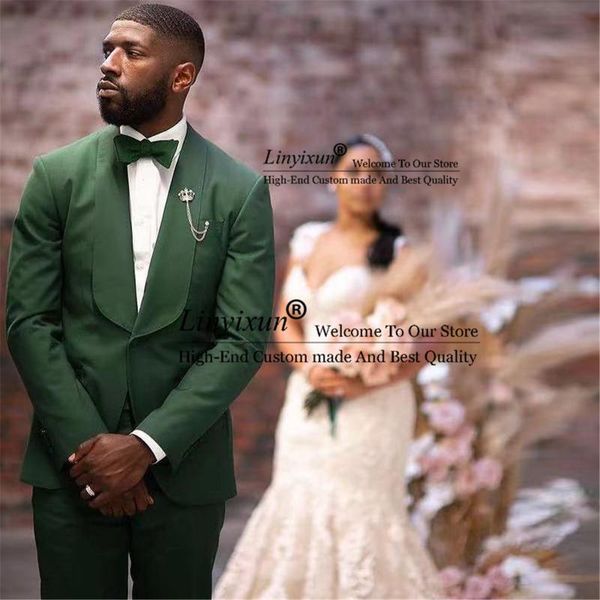 men's suits & blazers dark green wedding tuxedos one button two pieces slim fit grooms mens suit shawl lapel man wears terno masculino, White;black
men's suits & blazers dark green wedding tuxedos one button two pieces slim fit grooms mens suit shawl lapel man wears terno masculino, White;black