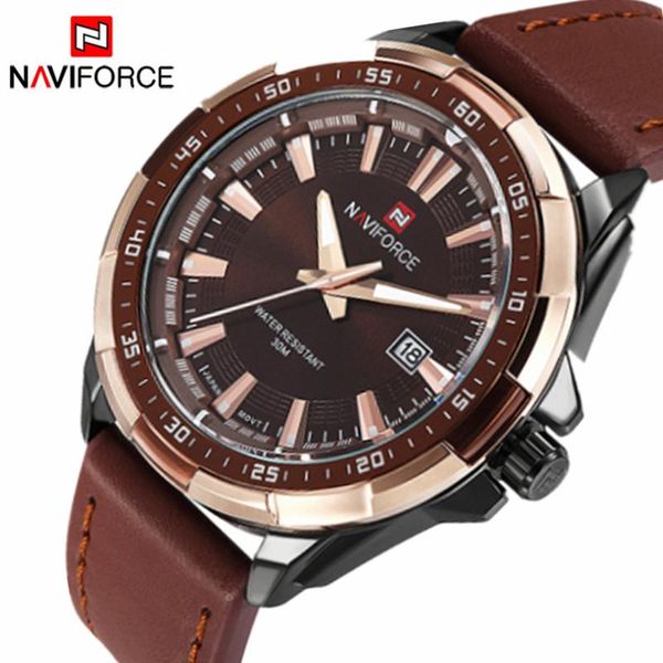 wristwatches naviforce brand waterproof business quartz watch men military leather sports watches man clock fashion casual relogio masculino, Slivery;brown
wristwatches naviforce brand waterproof business quartz watch men military leather sports watches man clock fashion casual relogio masculino, Slivery;brown