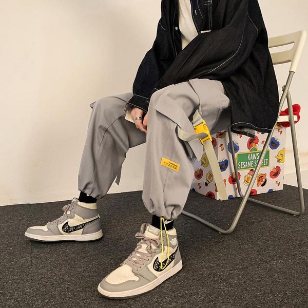 cargo pants men spring trend casual men's korean fashion drawstring leggings loose sports overalls, Black
cargo pants men spring trend casual men's korean fashion drawstring leggings loose sports overalls, Black
