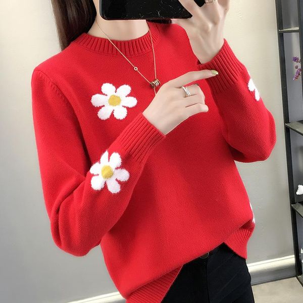 women's sweaters korean fashion women and pullovers knitted autumn o-neck floral long sleeve loose sweater 2021, White;black
women's sweaters korean fashion women and pullovers knitted autumn o-neck floral long sleeve loose sweater 2021, White;black