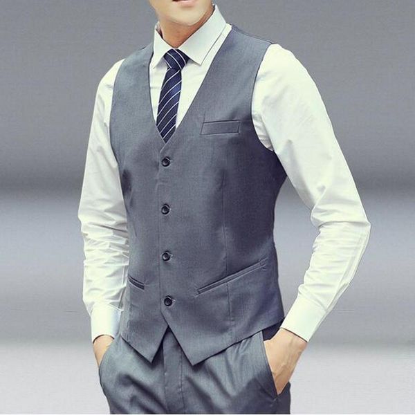 men's vests light grey autumn slim black vest business casual fashion solid color suit waistcoat men brand clothing, Black;white
men's vests light grey autumn slim black vest business casual fashion solid color suit waistcoat men brand clothing, Black;white