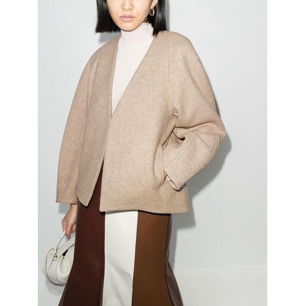 women's wool & blends autumn winter women loose v-neck woolen coat ladies elegant long sleeve office short outwear jacket female cardig, Black
women's wool & blends autumn winter women loose v-neck woolen coat ladies elegant long sleeve office short outwear jacket female cardig, Black