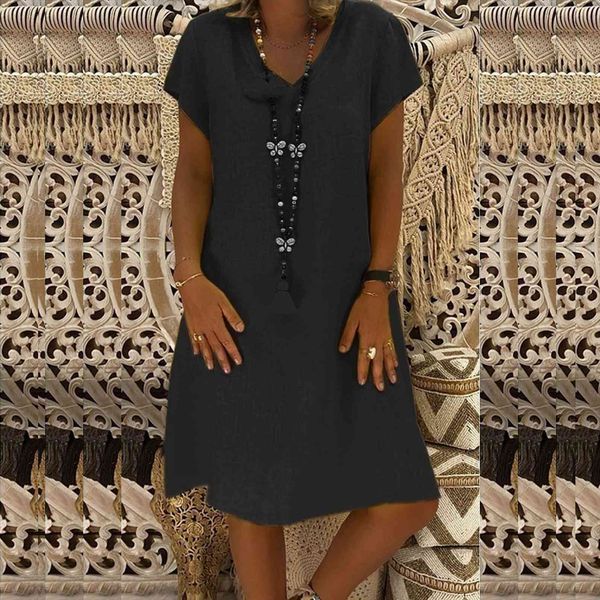 fashion loose v neck women dresses summer solid short sleeve cotton and linen dress ladies plus size robe femme, Black;gray
fashion loose v neck women dresses summer solid short sleeve cotton and linen dress ladies plus size robe femme, Black;gray