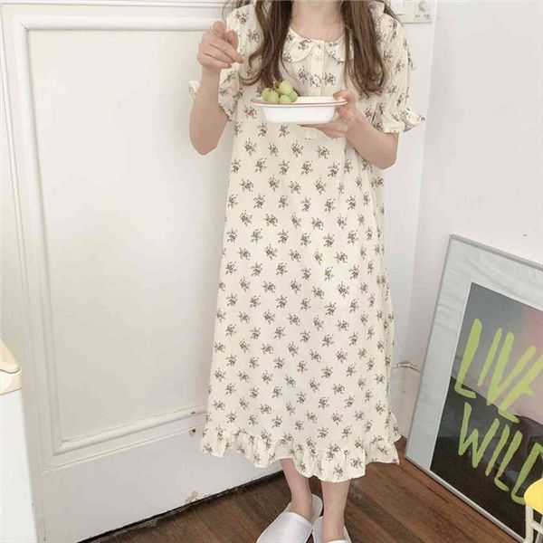 spring summer floral print nightgowns womens sleepwears sleepdress ruffles short sleeve cotton homewear casual loose midi homedress y326, Black;red
spring summer floral print nightgowns womens sleepwears sleepdress ruffles short sleeve cotton homewear casual loose midi homedress y326, Black;red
