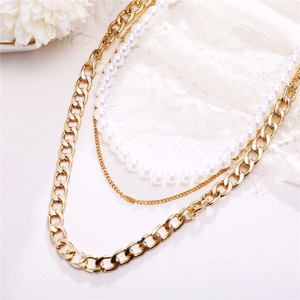 pendant necklaces 2021 fashion vintage irregular simulated for women punk jewelry wholesale pearl chain modyle necklace gold color, Silver
pendant necklaces 2021 fashion vintage irregular simulated for women punk jewelry wholesale pearl chain modyle necklace gold color, Silver