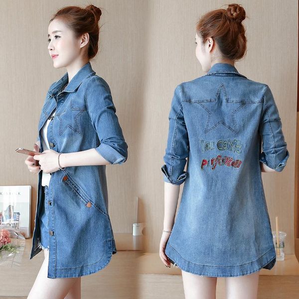 women's trench coats autumn wild denim coat fashion slim single-breasted mid-length embroidery western style z292, Tan;black
women's trench coats autumn wild denim coat fashion slim single-breasted mid-length embroidery western style z292, Tan;black