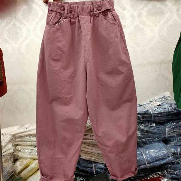 spring summer fashion women elastic waist loose pants all-matched casual cotton harem femme white s876 210512, Black;white
spring summer fashion women elastic waist loose pants all-matched casual cotton harem femme white s876 210512, Black;white