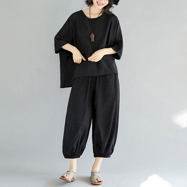 women's t-shirt 2021 summer suits plus size suit fashionable slimming belly reducing age oversized tshirt casual trousers two piece set, White
women's t-shirt 2021 summer suits plus size suit fashionable slimming belly reducing age oversized tshirt casual trousers two piece set, White