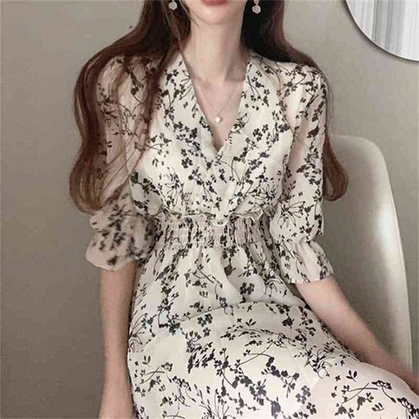 women retro floral dress cross v neck wooden ear slim long vestido summer elegant chiffon short sleeve dresses femme 210603, Black;gray
women retro floral dress cross v neck wooden ear slim long vestido summer elegant chiffon short sleeve dresses femme 210603, Black;gray