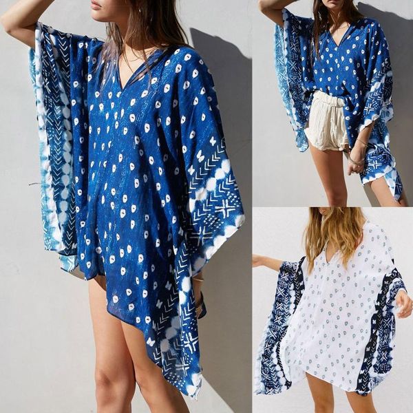 women's swimwear beach blouse v-neck swimsuit sunscreen dress ethnic print skirt women vacat, White;black
women's swimwear beach blouse v-neck swimsuit sunscreen dress ethnic print skirt women vacat, White;black