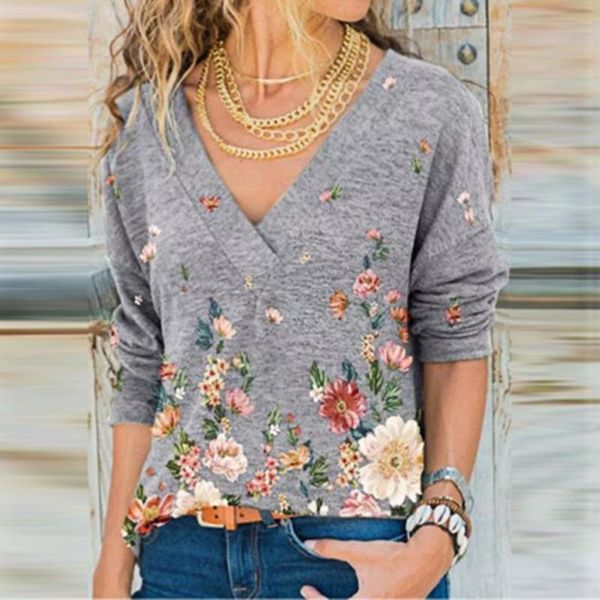 women's blouses & shirts stylish women blouse autumn winter v neck floral print long sleeve pullover cotton breathable loose for home c, White
women's blouses & shirts stylish women blouse autumn winter v neck floral print long sleeve pullover cotton breathable loose for home c, White