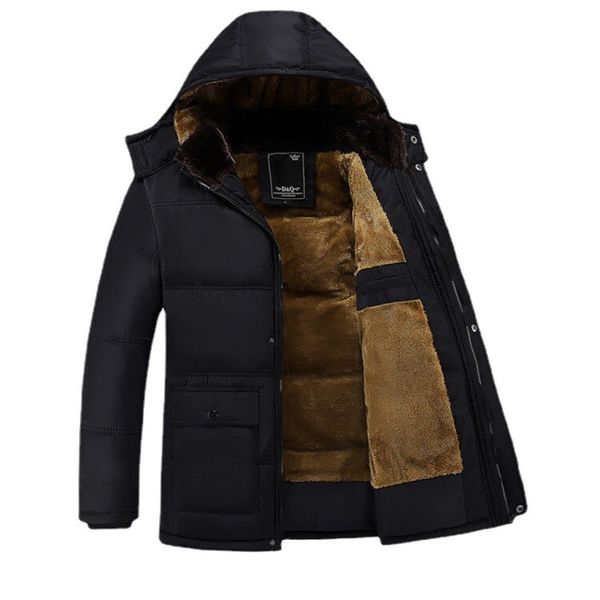 2021 winter new men's plush thickened medium and long coat elderly father's hooded cotton cloth, Black
2021 winter new men's plush thickened medium and long coat elderly father's hooded cotton cloth, Black