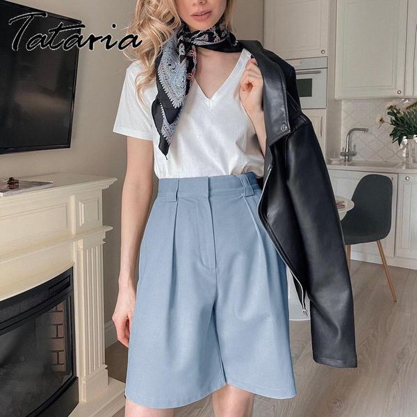 women's summer shorts 2021 long with high waist female loose white classic knee-length office wide black candy, White;black
women's summer shorts 2021 long with high waist female loose white classic knee-length office wide black candy, White;black