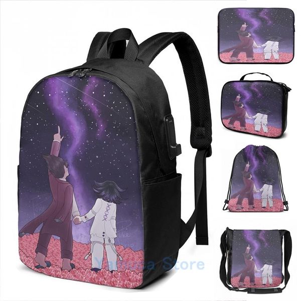 backpack funny graphic print lets be one with the stars usb charge men school bags women bag travel laptop
backpack funny graphic print lets be one with the stars usb charge men school bags women bag travel laptop