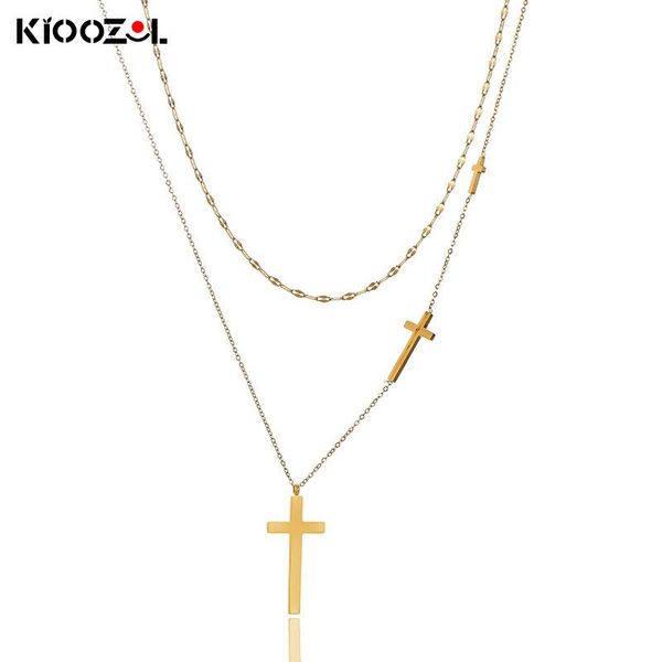 pendant necklaces kioozol cross 2 lines stainless steel necklace for women party fashion jewelry 2021 trend284 ko2, Silver
pendant necklaces kioozol cross 2 lines stainless steel necklace for women party fashion jewelry 2021 trend284 ko2, Silver