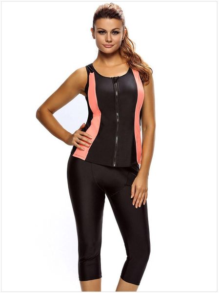contrast orange accent black zipped women wetsuit lc410058 women's swimwear, White;black
contrast orange accent black zipped women wetsuit lc410058 women's swimwear, White;black