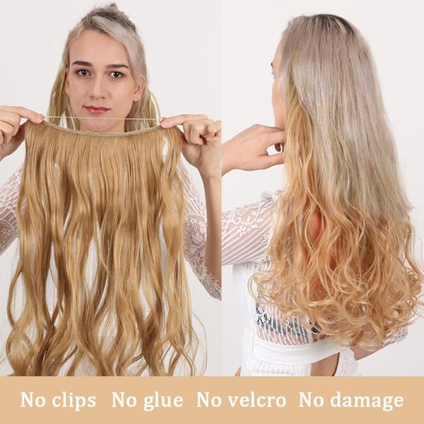 synthetic wigs dianqi long wavy hair natural dark blonde one piece false hairpiece fish line fake for women, Black
synthetic wigs dianqi long wavy hair natural dark blonde one piece false hairpiece fish line fake for women, Black