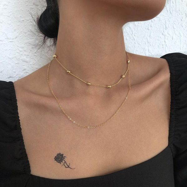chains lalynnly luxury gold color double layer fine beaded clavicle chain necklace fashion jewelry gifts for women party gift n9220, Silver
chains lalynnly luxury gold color double layer fine beaded clavicle chain necklace fashion jewelry gifts for women party gift n9220, Silver