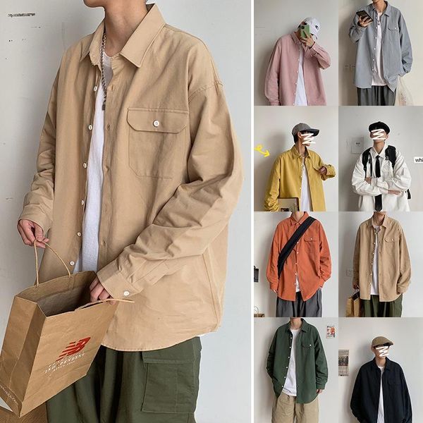 Men's Casual Shirts Spring Fall Fashion Solid Color Shirt Loose Japanese Streetwear Long Sleeve Button Up Mens Harujuku Vintage Clothing EJEA, White;black
Men's Casual Shirts Spring Fall Fashion Solid Color Shirt Loose Japanese Streetwear Long Sleeve Button Up Mens Harujuku Vintage Clothing EJEA, White;black