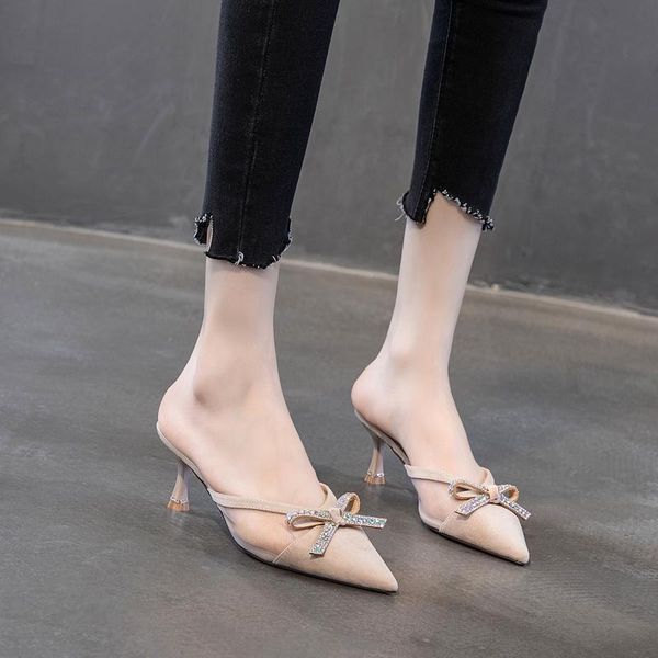 slippers high heel women shoes summer breathable mesh mules crystal bow pointed toe sandals black beige 2021
slippers high heel women shoes summer breathable mesh mules crystal bow pointed toe sandals black beige 2021
