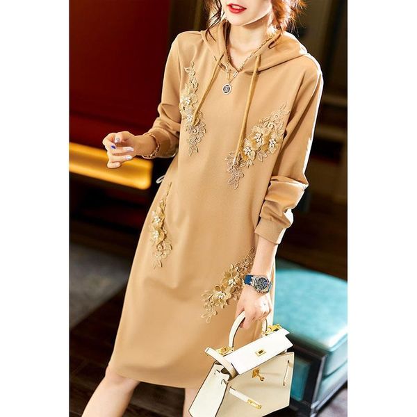 women's dress fashion autumn clothing mid-length hooded beading embroidery casual dresses female a line vestidos, Black;gray
women's dress fashion autumn clothing mid-length hooded beading embroidery casual dresses female a line vestidos, Black;gray