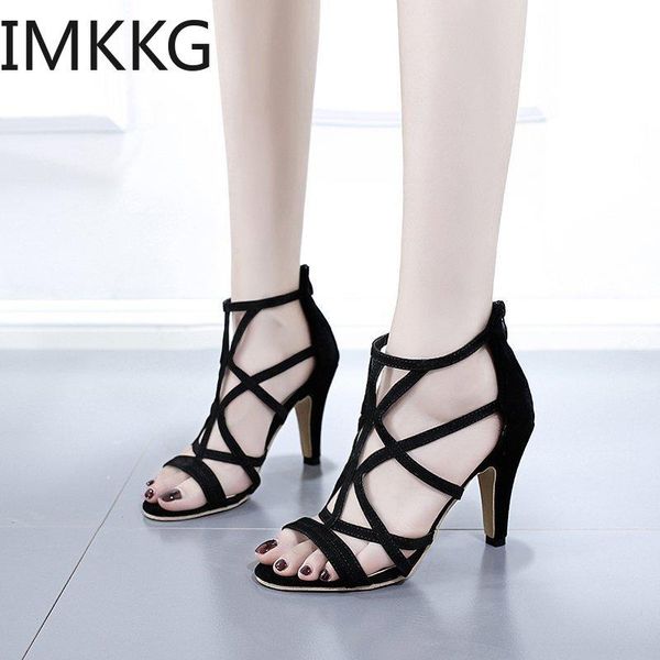 summer fashion design women gladiator sandals thin high heels ladies black open toe dress shoes
