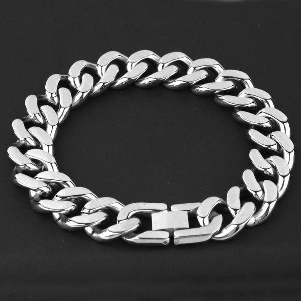 15mm fashion jewelry stainless steel silver color polished cuban curb chain mens womens bracelet bangle design sale 7"-11" link,, Black
15mm fashion jewelry stainless steel silver color polished cuban curb chain mens womens bracelet bangle design sale 7"-11" link,, Black